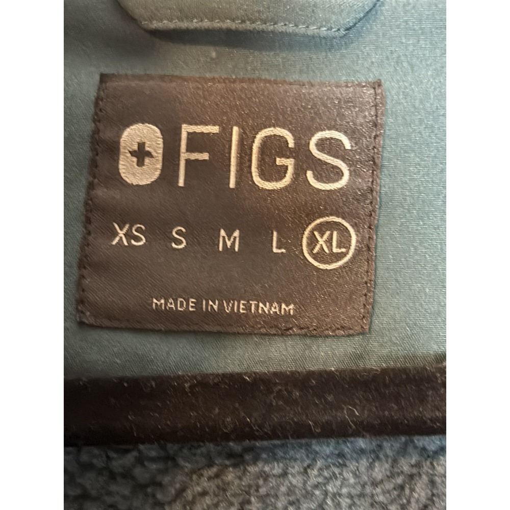 FIGS Women XL On-Shift Sweater Knit Jacket Carribean Blue Full Zip Medical Scrub - Picture 3 of 3